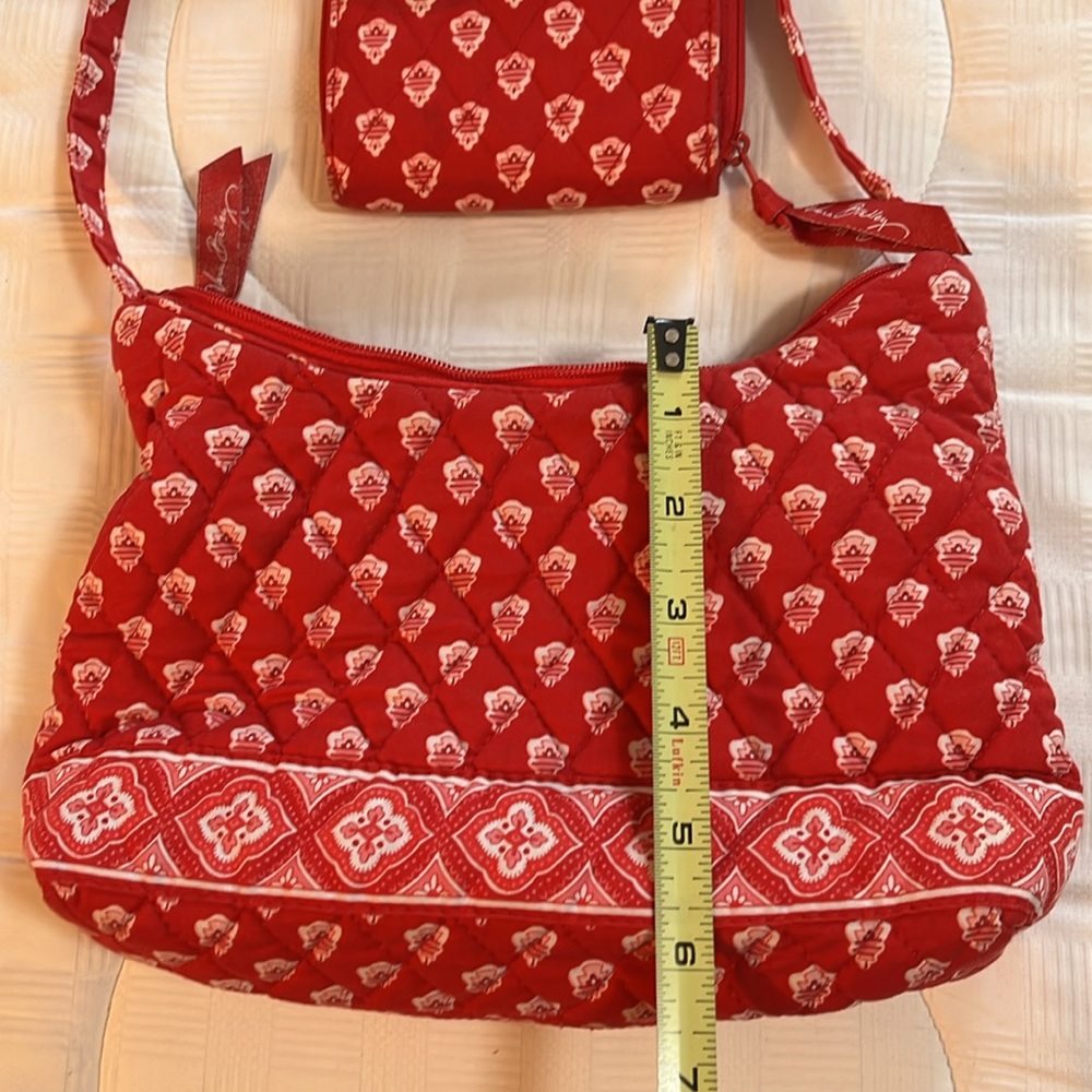 Small red and white Vera Bradley purse with matching wallet - Picture 5 of 6